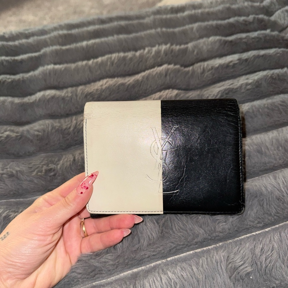 Yves Saint Laurent Black and White Wallet